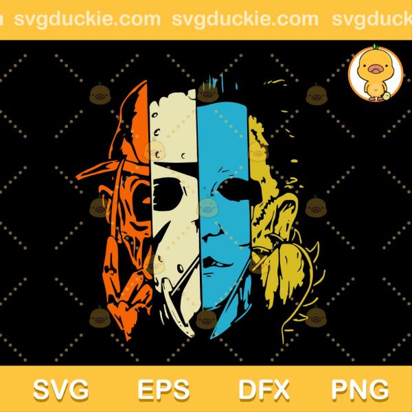 Horror Movie Squad Halloween Svg, Scary Characters Svg, Movie Characters Svg Png Dxf Eps