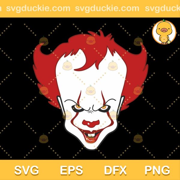 Pennywise Halloween SVG, Pennywise Head SVG, Spooky Clown SVG PNG DXF EPS