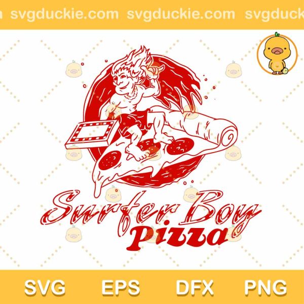 Surfer Boy Pizza SVG, Pizza Employee Stranger Things SVG, Stranger Things 4 SVG PNG EPS DXF