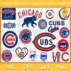 Chicago Cubs Bundle SVG, Chicago Cubs Bundle Logo SVG, Baseball Bundle Logo SVG PNG EPS DXF
