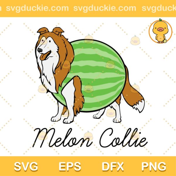 Melon Collie SVG, Cute Melon Collie Dog SVG, Cute Dog SVG PNG EPS DXF