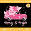 Pink Tree Christmas SVG, Merry And Bright SVG, Christmas Sublimation Design SVG PNG EPS DXF