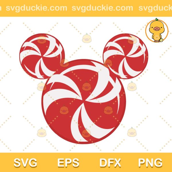 Disney Christmas Candy Mickey SVG, Mickey Mouse Candy Christmas SVG, Face Mickey Candy Christmas SVG PNG EPS DXF