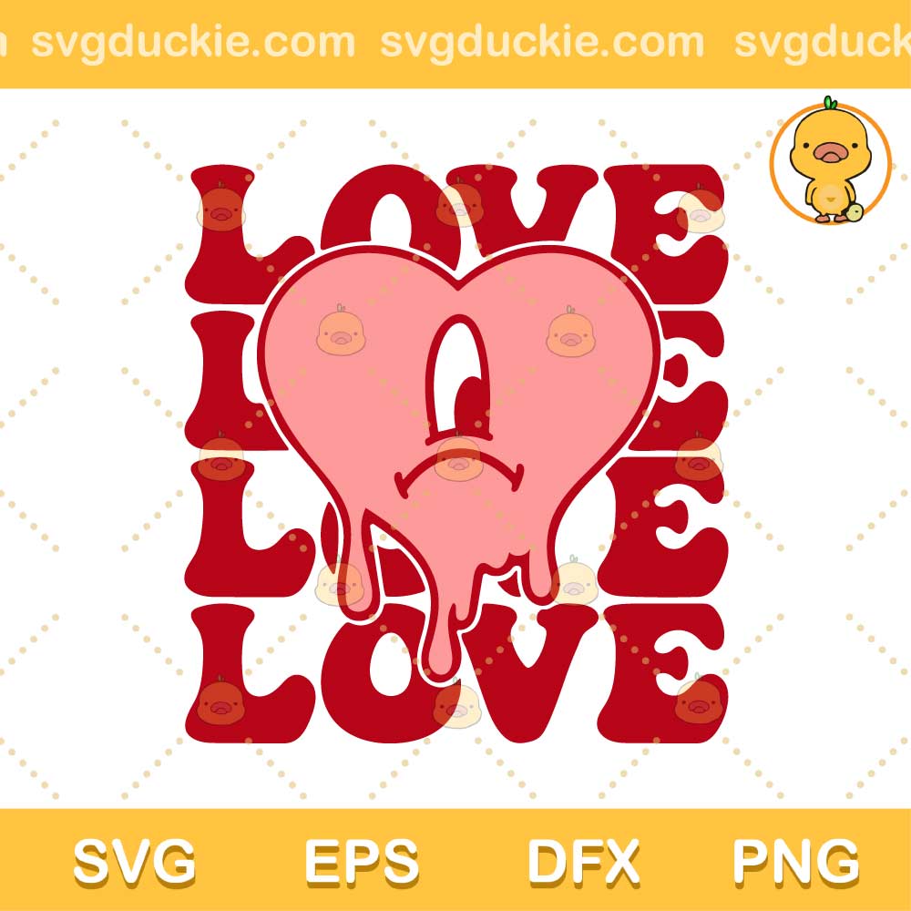 Bad Bunny Love Heart Valentine SVG, Bad Bunny For My love