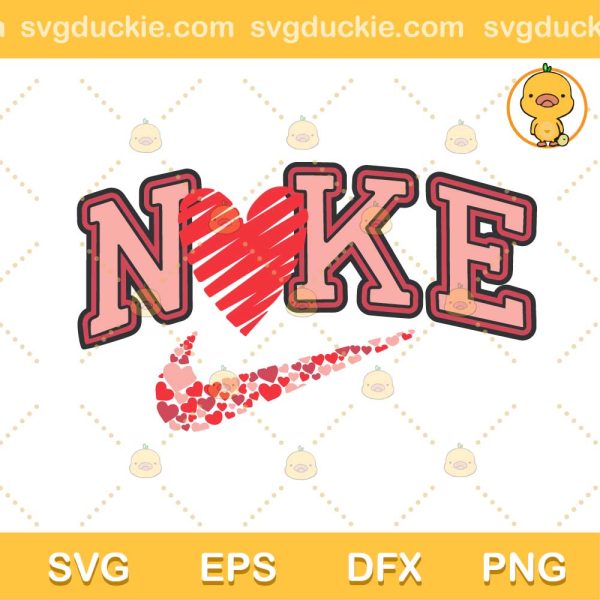 Valentines Swoosh SVG, Love Nike SVG, Nike Valentine Day SVG PNG EPS DXF
