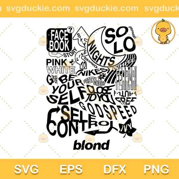Blond Poster Album Tracklist Blonde SVG, Frank Ocean SVG, Blond Poster SVG, Tracklist Blonde SVG PNG EPS DXF