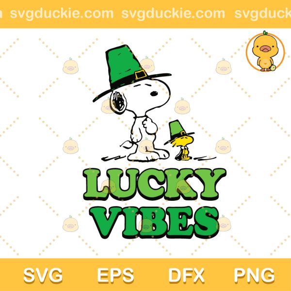 Peanuts Snoopy St Patricks Day SVG, Lucky Vibes SVG, Lucky Snoopy SVG PNG EPS DXF