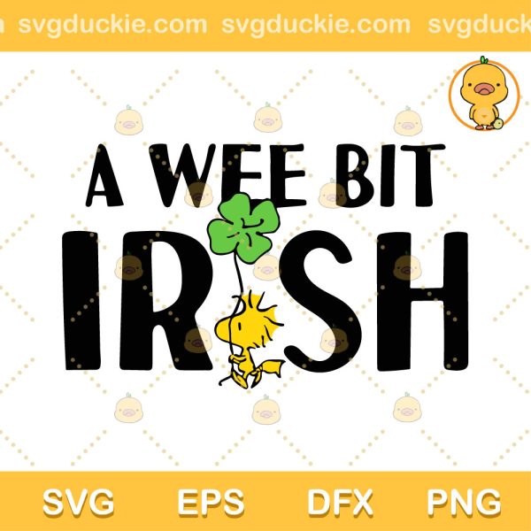 Peanuts Woodstock St Patricks Day SVG,  A Wee Bit Irish SVG, Snoopy Patricks Day SVG PNG EPS DXF