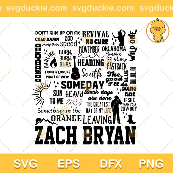 Zach Bryan Tracklist Sun To Me SVG, Sun To Me SVG, Zach Bryan SVG PNG EPS DXF