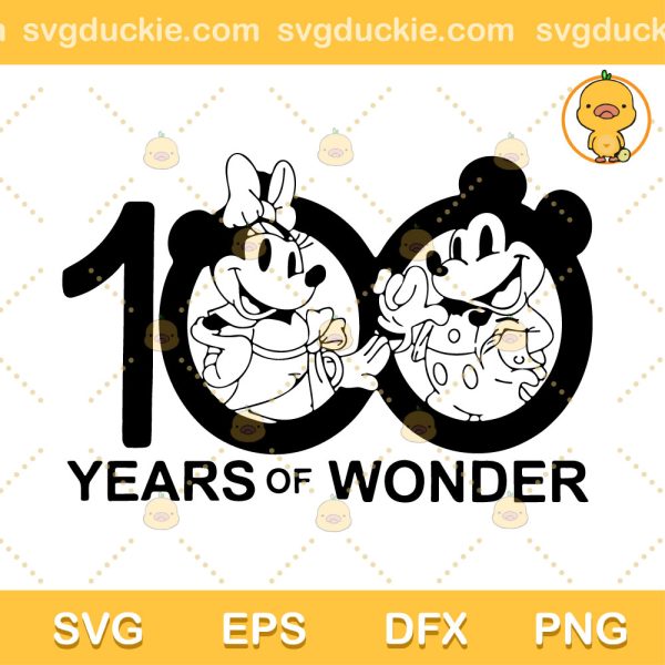 100 Years of Wonder Mickey and Minnie SVG, Mickey and Minnie SVG, 100 Years of Wonder Disney SVG PNG EPS DXF