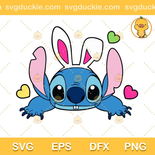 Easter Bunny Stitch SVG, Bunny Stitch SVG, Stitch Happy Easter Day SVG PNG EPS DXF