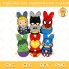 Easter Peeps Superheroes SVG, Bunny Superheroes SVG, Kid Easter Day SVG PNG EPS DXF