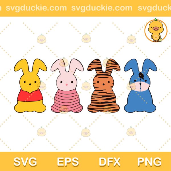 Easter Peeps Winnie The Pooh And Friend SVG, The Pooh And Friend SVG, Easter Day SVG PNG EPS DXF