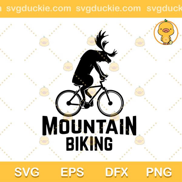 Mountain Biking SVG, Mountain Biking Deer, Deer Cycling Mountain SVG PNG EPS DXF