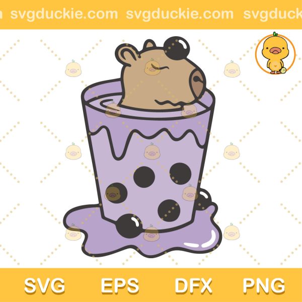 Cute Capybara SVG, Capybara Milk Tea SVG, Capybara SVG PNG EPS DXF
