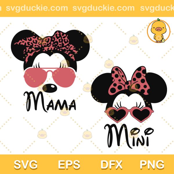 Mimi Mama Mouse Sunglasses SVG, Mothers Day Mickey Mouse Bundle SVG, Mama Mimi Mouse Mothers Day SVG PNG EPS DXF