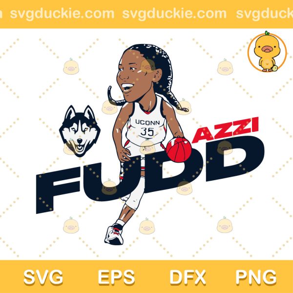 Uconn Basketball Azzi Fudd Caricature SVG, Azzi Fudd SVG, Uconn Huskies SVG PNG EPS DXF