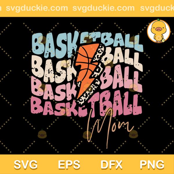 Basketball Mom Leopard SVG, Mama Lightning SVG, Mom Sports SVG PNG EPS DXF