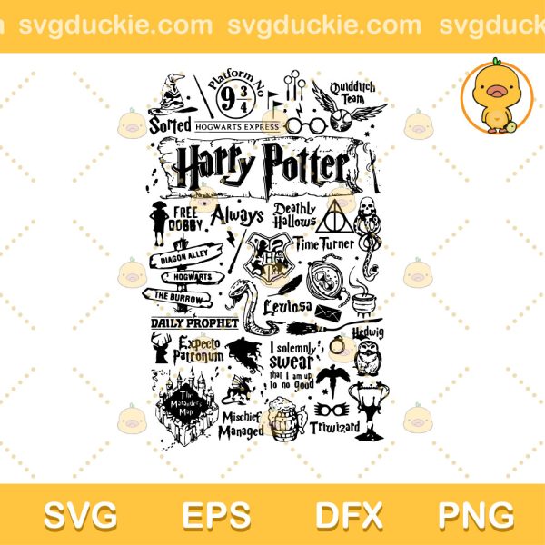 Harry Potter Hogwarts SVG, Harry Potter SVG, Harry Potter Decor SVG PNG EPS DXF