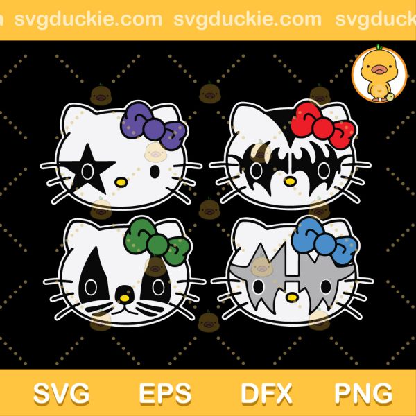 A Kiss Hello Kitty Bundle SVG, Hello Kitty Series SVG, Kiss X Hello Kitty SVG PNG EPS DXF