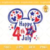 Disney Mouse Happy 4th Of July SVG, Face Mickey Happy 4th Of July SVG, 4th Of July SVG PNG EPS DXF