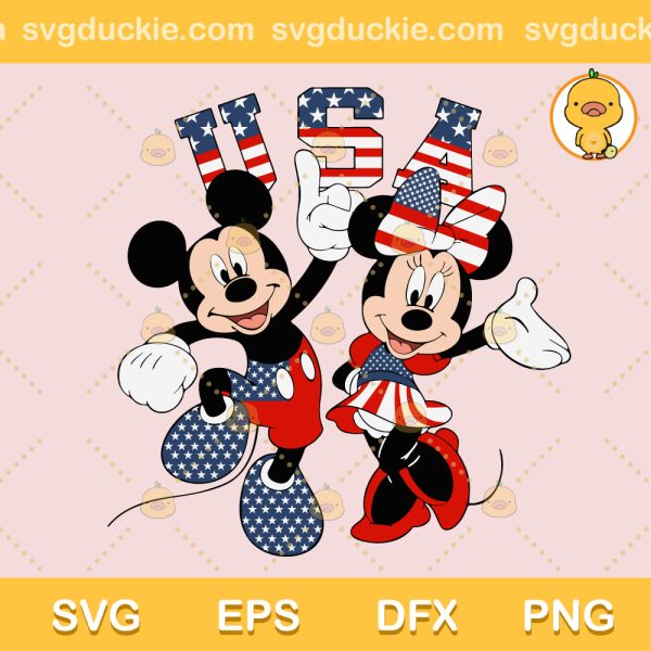 Fourth Of July SVG, 4th of July SVG, Mickey And Minnie Happy Independence Day SVG PNG EPS DXF