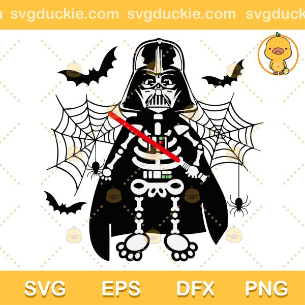 Happy Halloween Skeleton SVG, Darth Vader Skeleton Halloween SVG, Star Wars Happy Halloween SVG PNG EPS DXF