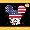 Mickey America Flag Heart SVG, 4th of July SVG, Heart Sign SVG PNG EPS DXF