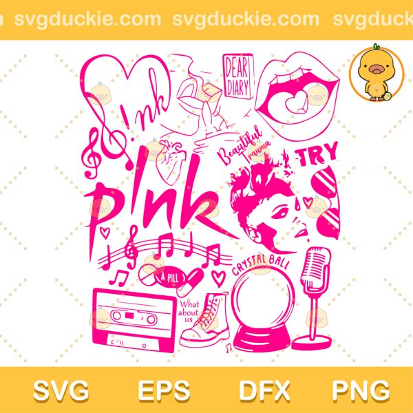 Pink Singer Summer Carnival 2023 Tour SVG, Songs By Singer Pink SVG, For Fans Of Singer Pink SVG PNG EPS DXF