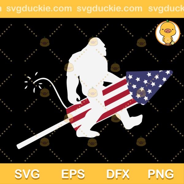 Bigfoot 4th Of July Fireworks SVG, Bigfoot Happy 4th Of July SVG, Independence Day Usa SVG PNG EPS DXF