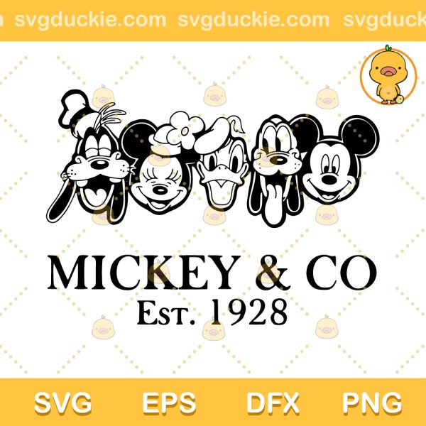 Disneyworld SVG, Mickey & Co Est. 1928 SVG, Disney Characters SVG PNG EPS DXF