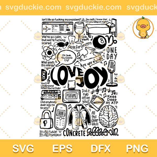 Lovejoy band Tour SVG, Lovejoy Doodle Art SVG, Lovejoy Tracklist SVG PNG EPS DXF