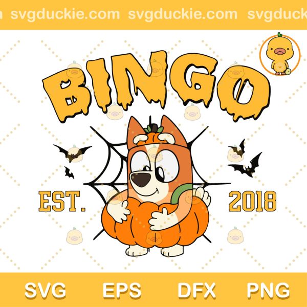 Bluey Bingo Est 2018 SVG, Bluey Halloween SVG, Funny Bluey SVG PNG EPS DXF