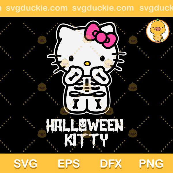 Funny Halloween Kitty Cat Skeleton SVG, Halloween Kitty SVG, Disney Halloween SVG PNG EPS DXF