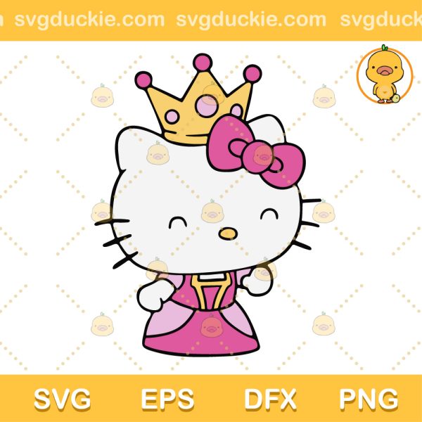 Hello Kitty Princess SVG, Hello Kitty SVG, Disney Princess SVG PNG EPS DXF