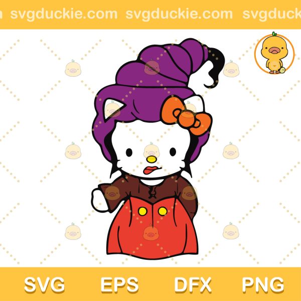 Hocus Pocus Kittens SVG, Hocus Pocus Halloween SVG, Hello Kitty Halloween SVG PNG EPS DXF