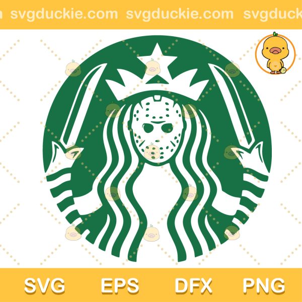 Jason Horror Starbucks Friday the 13th SVG, Jason Voorhees Starbucks Coffee SVG, Movie Friday the 13th SVG PNG EPS DXF
