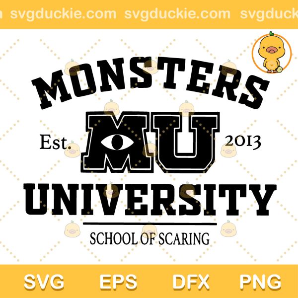 Monsters University MU SVG, Monsters University Scaring Dept Established 2013 SVG, Halloween Costume SVG PNG EPS DXF