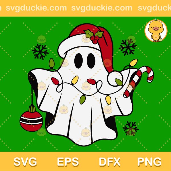 Christmas Ghost SVG, Scary Christmas SVG, Christmas spooky candy SVG PNG EPS DXF