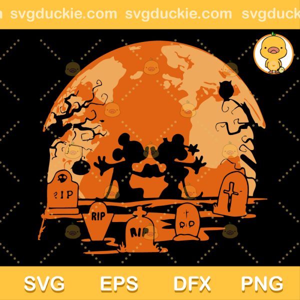 Disney Halloween SVG, Mickey Kiss Minnie Halloween Night SVG, Design For Halloween SVG PNG EPS DXF