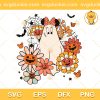 Halloween Disney Minnie Ghost SVG, Minnie Mouse Flower Halloween SVG, Flower Pumpkin Minnie Mouse SVG PNG EPS DXF