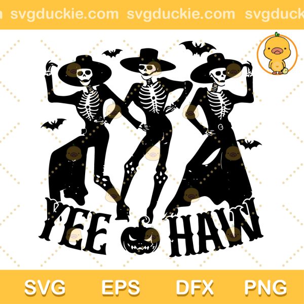 Yee Haw SVG, Western Halloween SVG, Dancing Skeleton SVG PNG EPS DXF