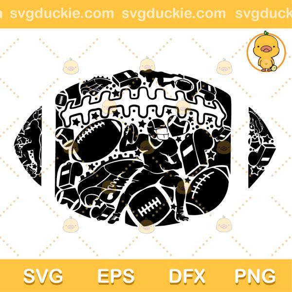 Football ball SVG, Football Silhouette SVG, Football Lace SVG PNG EPS DXF