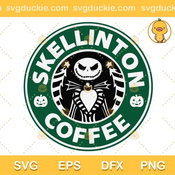 Jack Skelling Coffee SVG, Jack Skelling Starbucks SVG, Nightmare Before Coffee SVG PNG EPS DXF