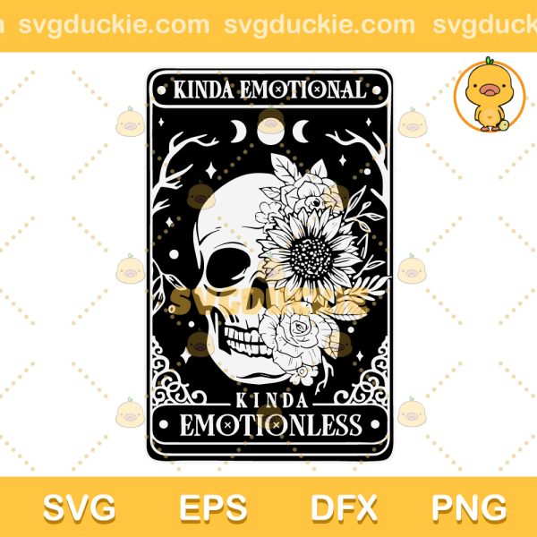 Kinda Emotional Kinda Emotionless SVG, Half Floral Skull SVG, Dead Inside SVG PNG EPS DXF