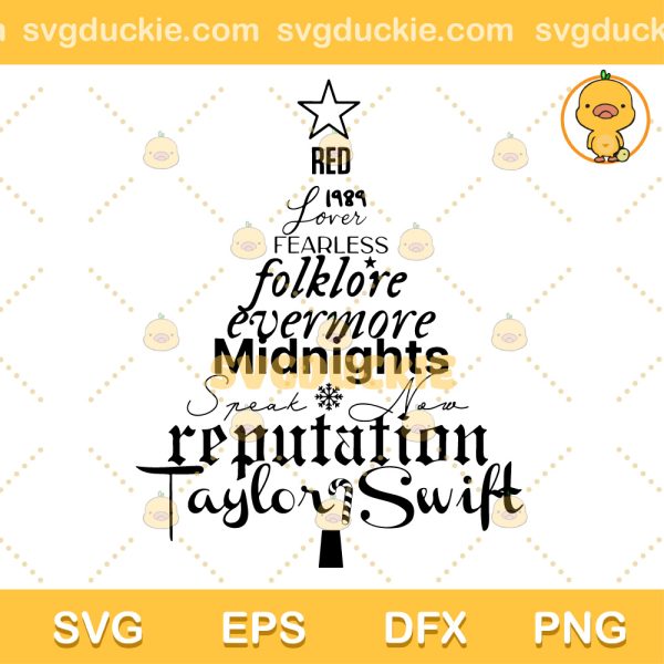Taylor Swift Christmas Tree SVG, Taylor Swift Albums SVG, Christmas Taylor SVG PNG EPS DXF