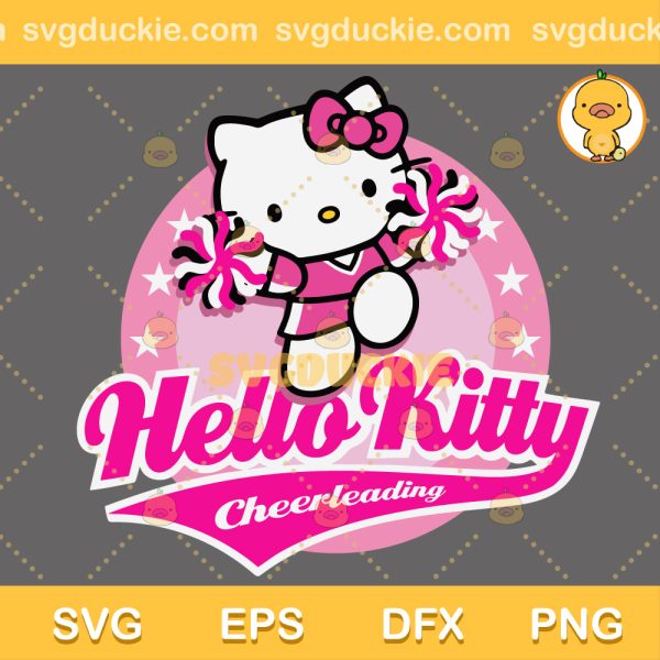 Hello Kitty Cheerleader SVG, Hello Kitty Pink SVG, Hello Kitty Cheerleader Cute SVG PNG EPS DXF