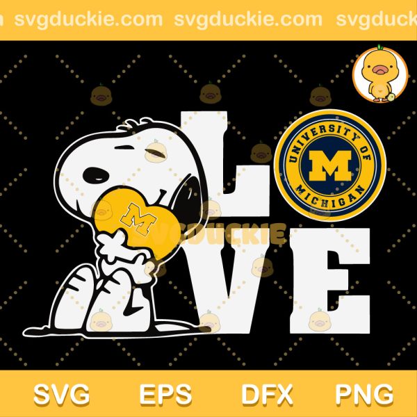 Snoopy Love Michigan Wolverines SVG, Michigan Wolverines Football Team SVG, Snoopy Love Football SVG PNG EPS DXF